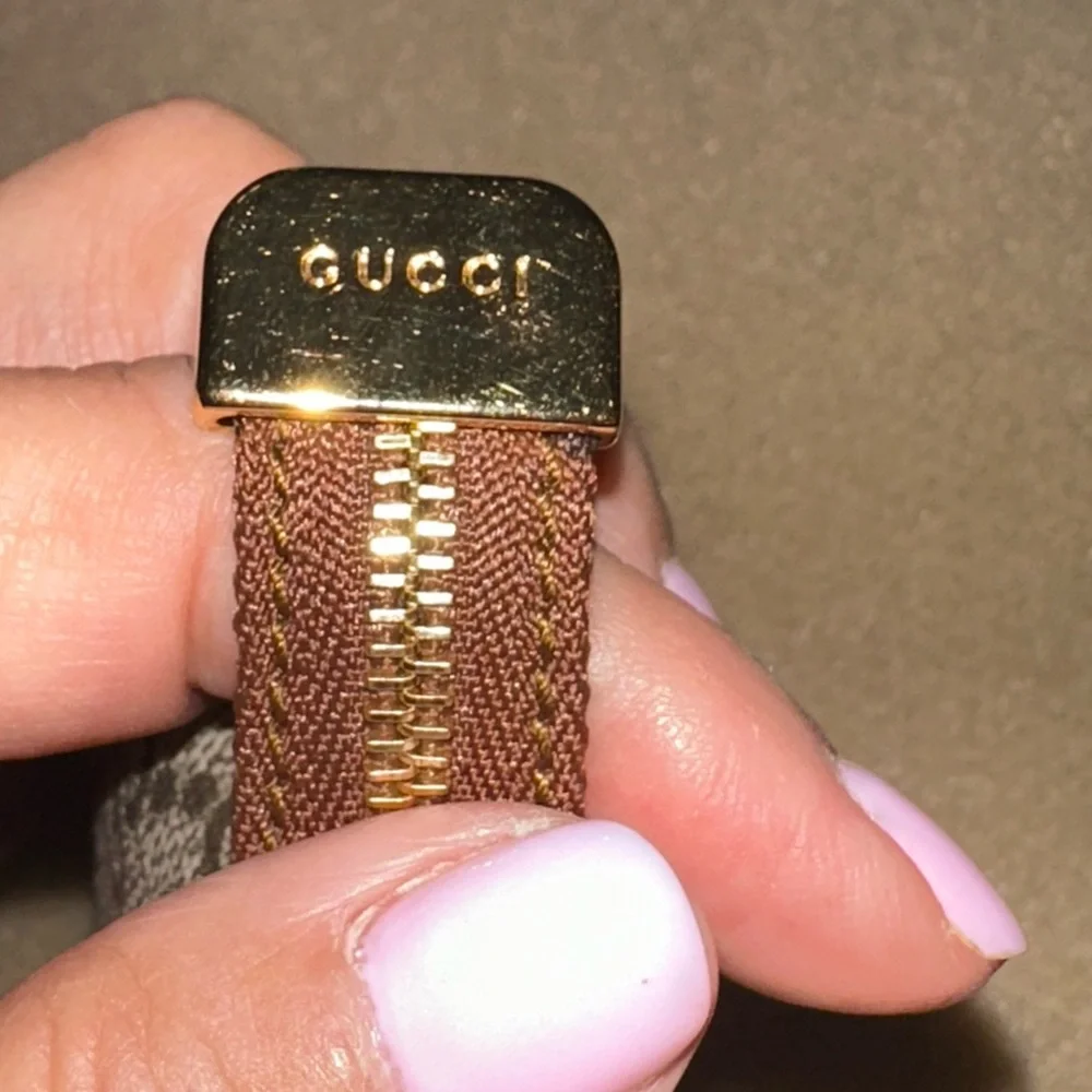 Gucci GG Beige and Brown Monogram Key Pouch